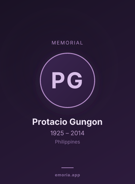 Memorial portrait of Protacio Gungon