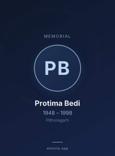 Memorial portrait of Protima Bedi