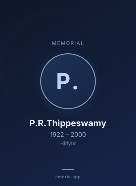 Memorial portrait of P.R.Thippeswamy