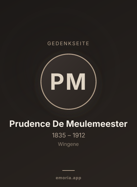 Gedenkportrait von Prudence De Meulemeester