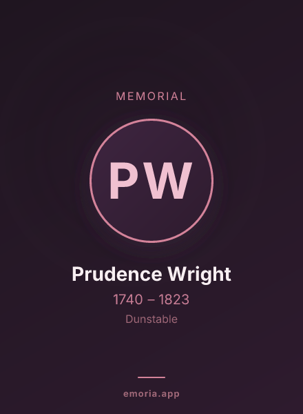 Memorial portrait of Prudence Wright