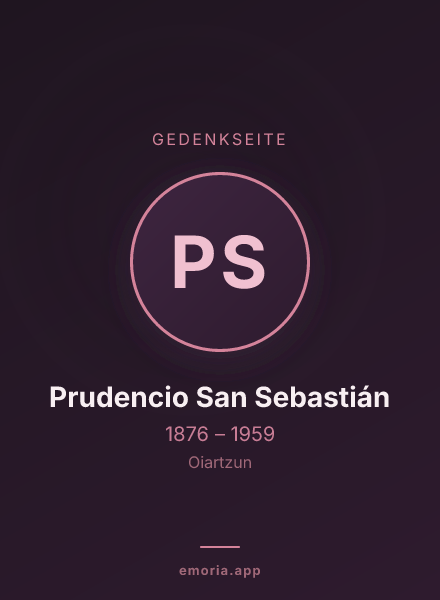 Gedenkportrait von Prudencio San Sebastián