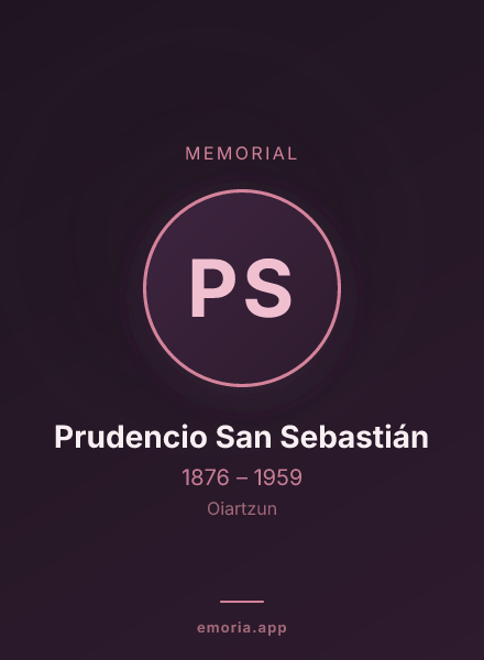 Memorial portrait of Prudencio San Sebastián