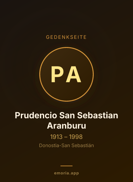 Gedenkportrait von Prudencio San Sebastian Aranburu