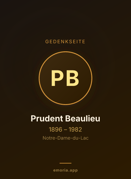Gedenkportrait von Prudent Beaulieu