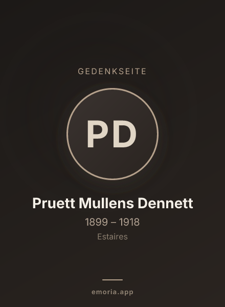 Gedenkportrait von Pruett Mullens Dennett