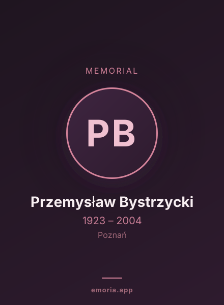 Memorial portrait of Przemysław Bystrzycki