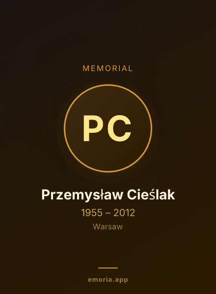Memorial portrait of Przemysław Cieślak