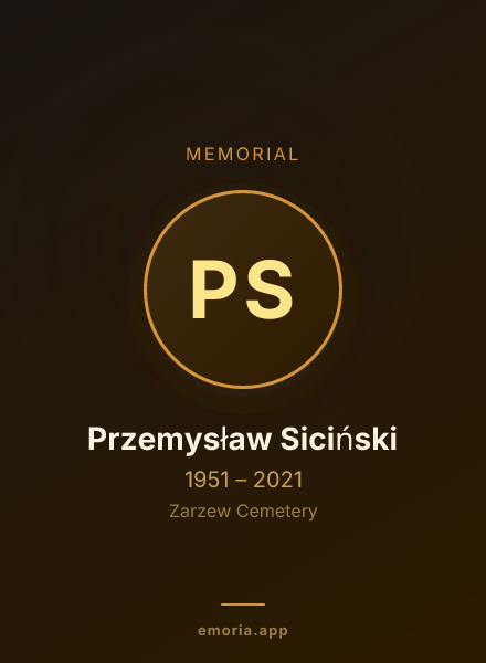 Memorial portrait of Przemysław Siciński
