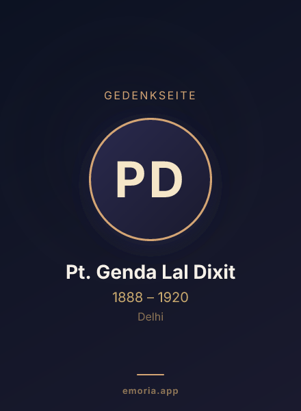 Gedenkportrait von Pt. Genda Lal Dixit