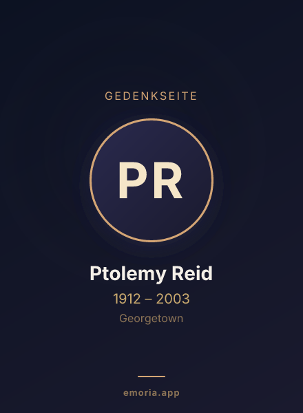 Gedenkportrait von Ptolemy Reid