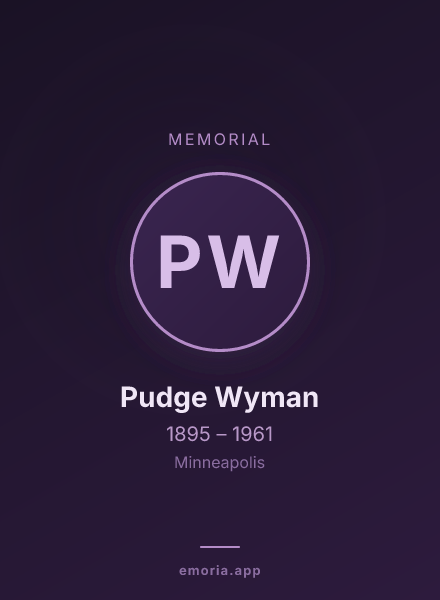 Memorial portrait of Pudge Wyman