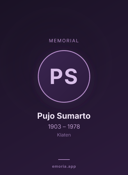 Memorial portrait of Pujo Sumarto