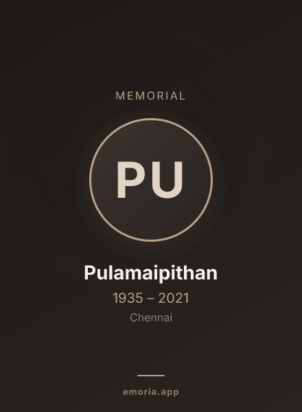 Memorial portrait of Pulamaipithan