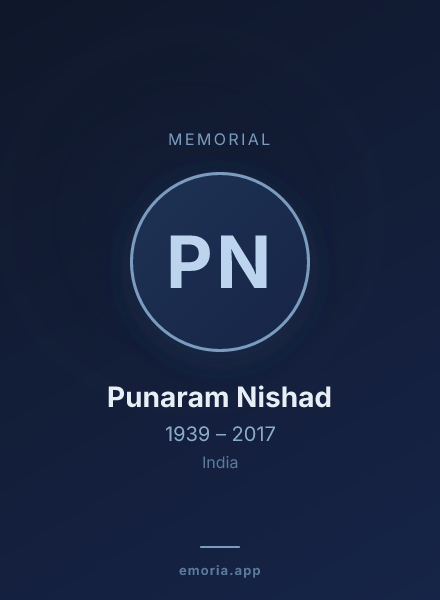 Memorial portrait of Punaram Nishad