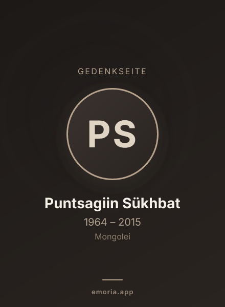 Gedenkportrait von Puntsagiin Sükhbat