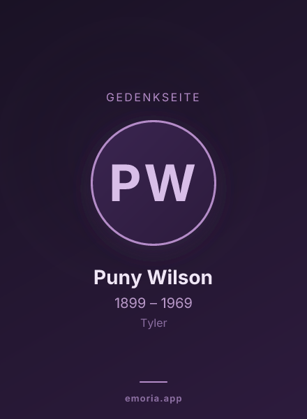 Gedenkportrait von Puny Wilson