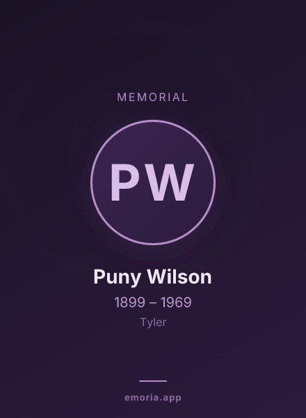 Memorial portrait of Puny Wilson