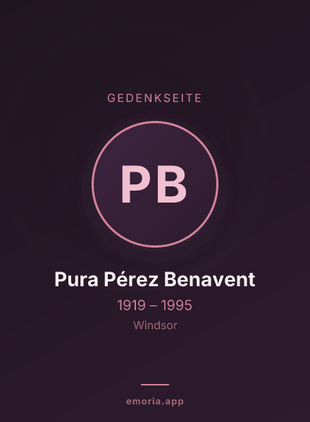 Gedenkportrait von Pura Pérez Benavent