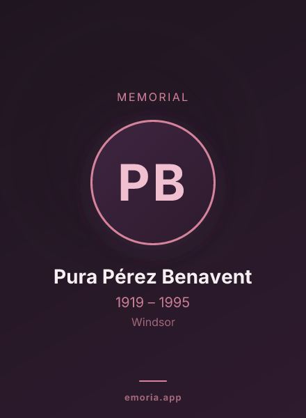 Memorial portrait of Pura Pérez Benavent