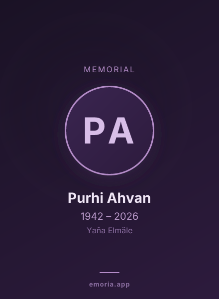 Memorial portrait of Purhi Ahvan