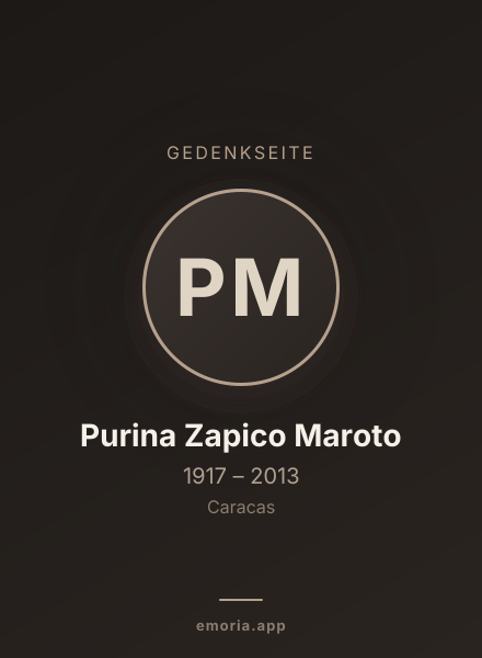 Gedenkportrait von Purina Zapico Maroto