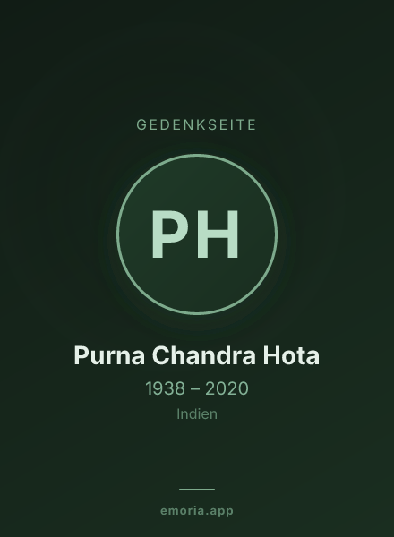 Gedenkportrait von Purna Chandra Hota