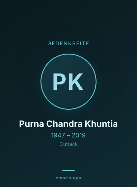 Gedenkportrait von Purna Chandra Khuntia