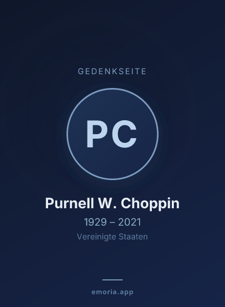 Gedenkportrait von Purnell W. Choppin