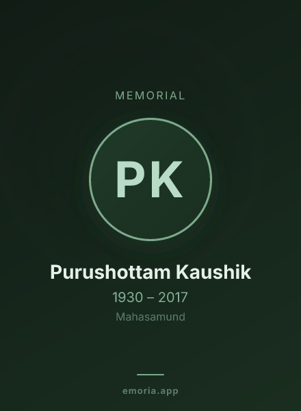 Memorial portrait of Purushottam Kaushik