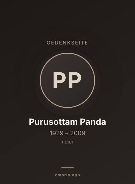 Gedenkportrait von Purusottam Panda