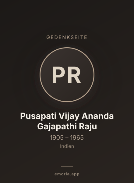 Gedenkportrait von Pusapati Vijay Ananda Gajapathi Raju
