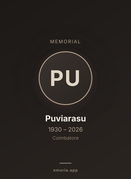 Memorial portrait of Puviarasu