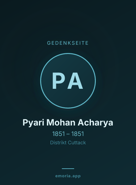 Gedenkportrait von Pyari Mohan Acharya