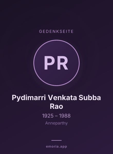Gedenkportrait von Pydimarri Venkata Subba Rao