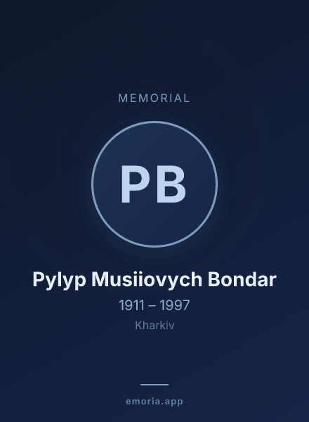 Memorial portrait of Pylyp Musiiovych Bondar