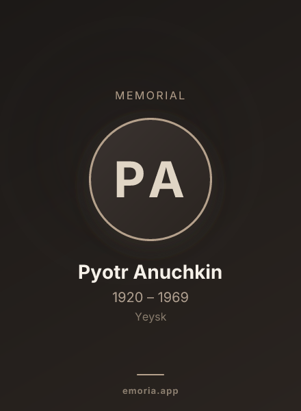 Memorial portrait of Pyotr Anuchkin