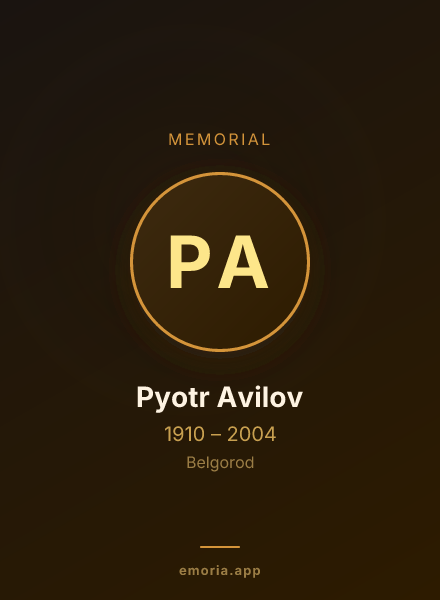 Memorial portrait of Pyotr Avilov