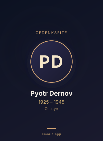 Gedenkportrait von Pyotr Dernov