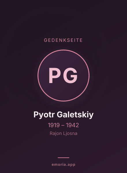 Gedenkportrait von Pyotr Galetskiy