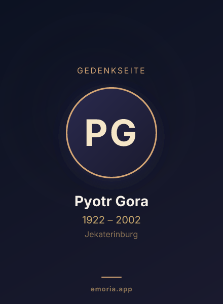Gedenkportrait von Pyotr Gora