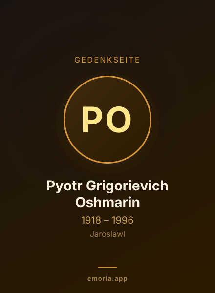 Gedenkportrait von Pyotr Grigorievich Oshmarin
