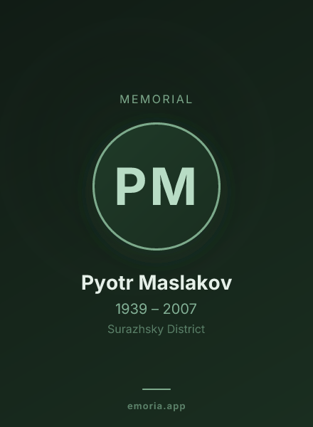 Memorial portrait of Pyotr Maslakov