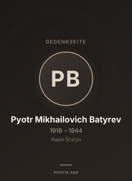Gedenkportrait von Pyotr Mikhailovich Batyrev