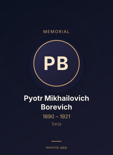 Memorial portrait of Pyotr Mikhailovich Borevich