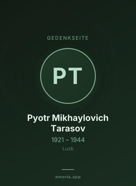 Gedenkportrait von Pyotr Mikhaylovich Tarasov