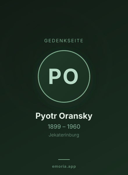 Gedenkportrait von Pyotr Oransky