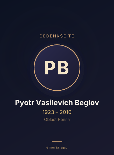 Gedenkportrait von Pyotr Vasilevich Beglov
