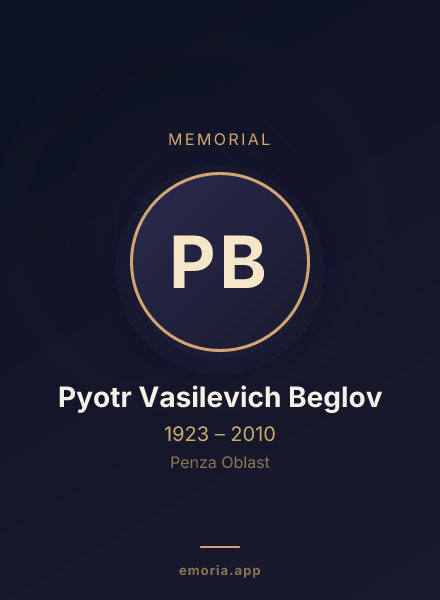 Memorial portrait of Pyotr Vasilevich Beglov