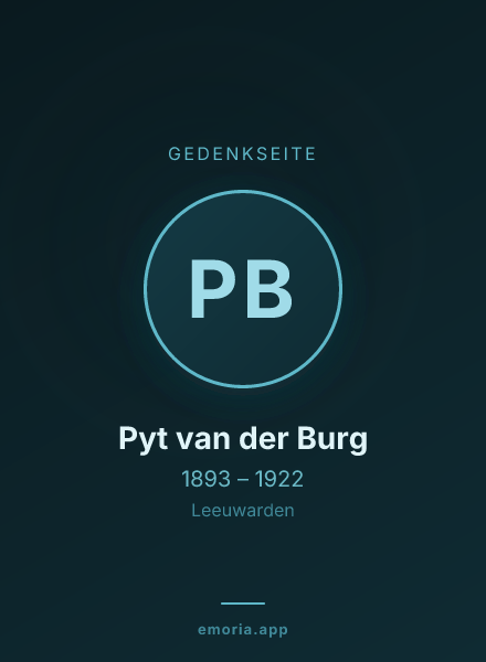 Gedenkportrait von Pyt van der Burg
